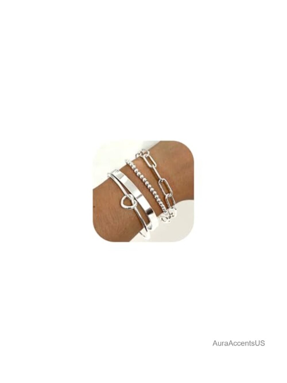 Non Tarnish Waterproof Bracelets for Women, 4pcs Stacking Set, 925 Sterling